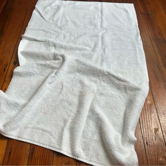 Vintage 80s Dundee geo floral print bath towel - Picture 4 of 9